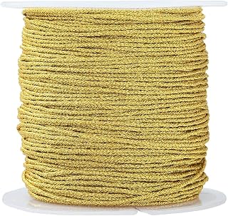 LiQunSweet 21 Yards 1mm / 15-Ply Metallic Cord Handfasting Cord Gold Thread Ctring for Crafts DIY Jewelry