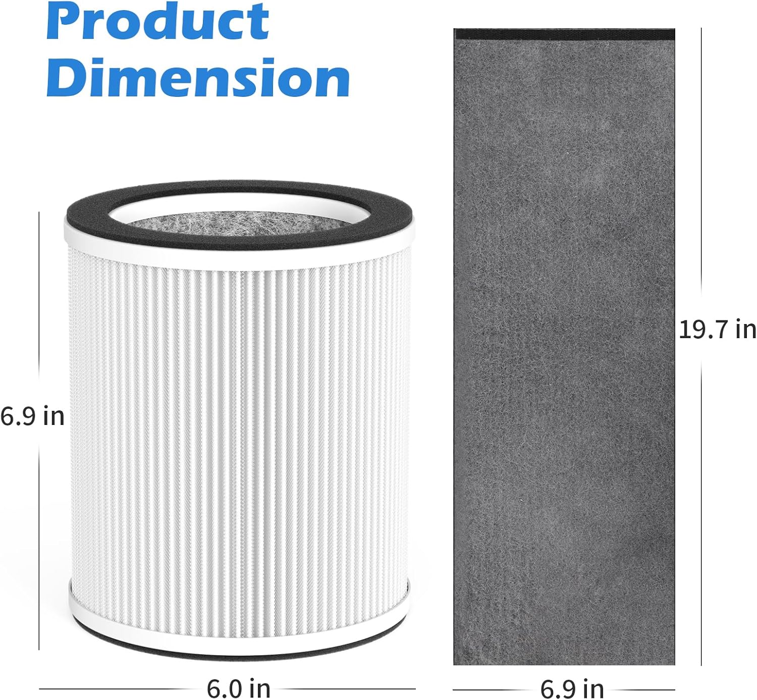 2-Pack HP400 Series Replacement Filter Compatible with Hunter HP400 Cylindrical Tower Purifiers, for Model H-HF400-VP/H-PF400, with 4×Pre-Filters - Image 3