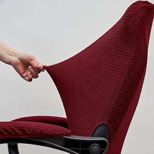 Miniatura 4 de Melaluxe Funda para silla de oficina con fundas para reposabrazos, funda elástica universal para silla de escritorio, fundas para silla de