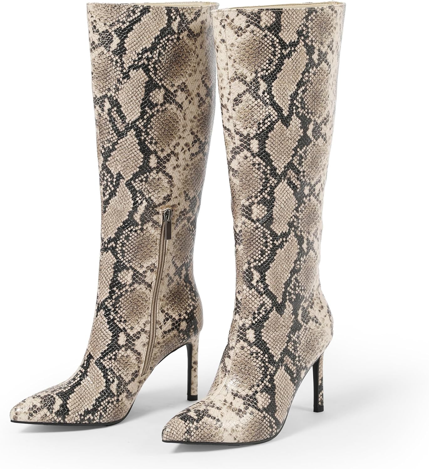 Women Knee High Boots 3 In Stiletto Heel Pointed Toe Tall Side... - Picture 17 of 40