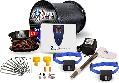 Cerca de perro eléctrico obstinado  2 perros 1000 pies de alambre de límite resistente de grado profesional para valla de mascotas de 13 acre y 8