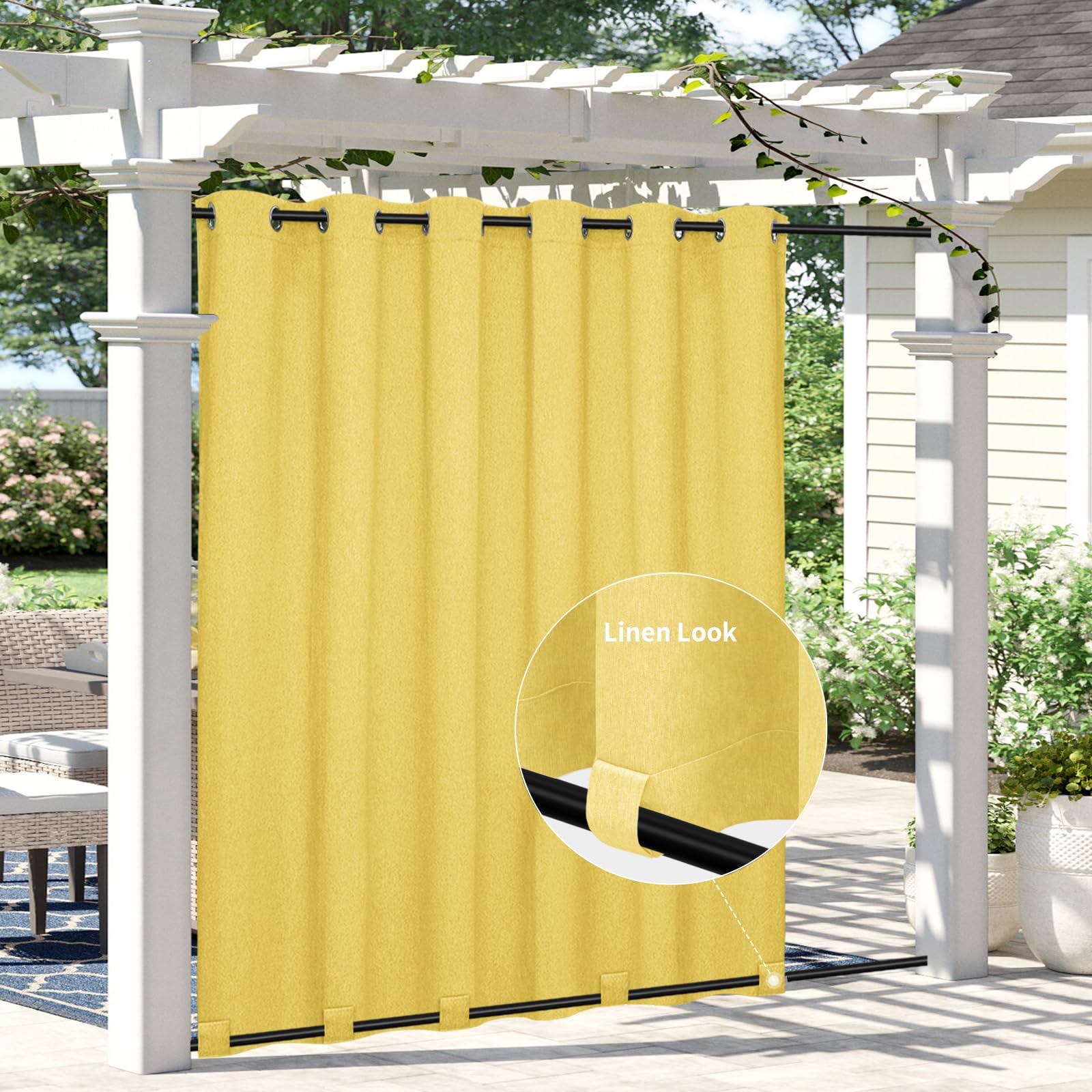 Rideaux d'extérieur pour terrasse et pergola ombrage d'été