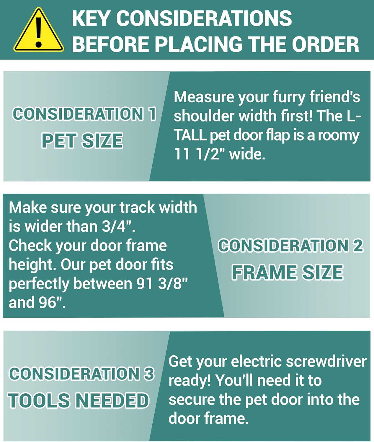 96 Inch Dog Door for Sliding Glass Door for Large Dogs - Left Open from Inside