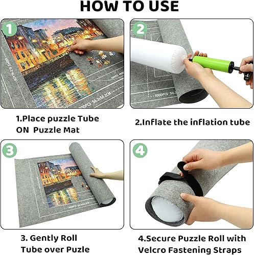 Miniatura 3 de 3000 unidades  Tapete de rompecabezas enrollable  Tapete de rompecabezas enrollable  Bandejas enrollables de ahorro para clasificar tablero, hojas