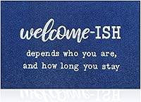 Vista 16 de JJUUYOU Tapetes de bienvenida para puerta delantera/interiores, felpudos exteriores de bajo perfil, parte trasera de goma antideslizante para piso