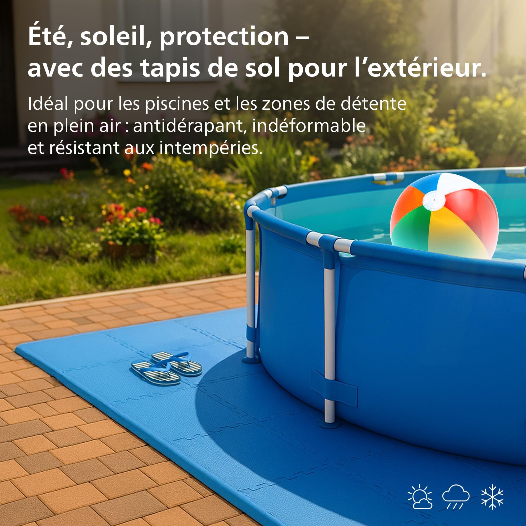CLP Tapis de Protection Fitness 60x60 cm, épais, Lot de 6 Tapis Puzzle antidérapants pour Piscine, Salle de Sport, Sol