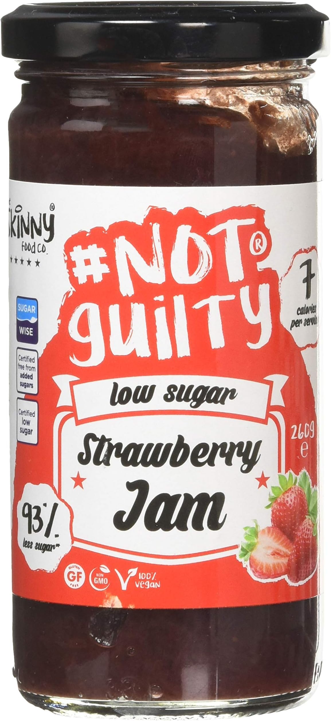 The Skinny Food Co. NotGuilty Low Sugar Strawberry Jam, 260 g