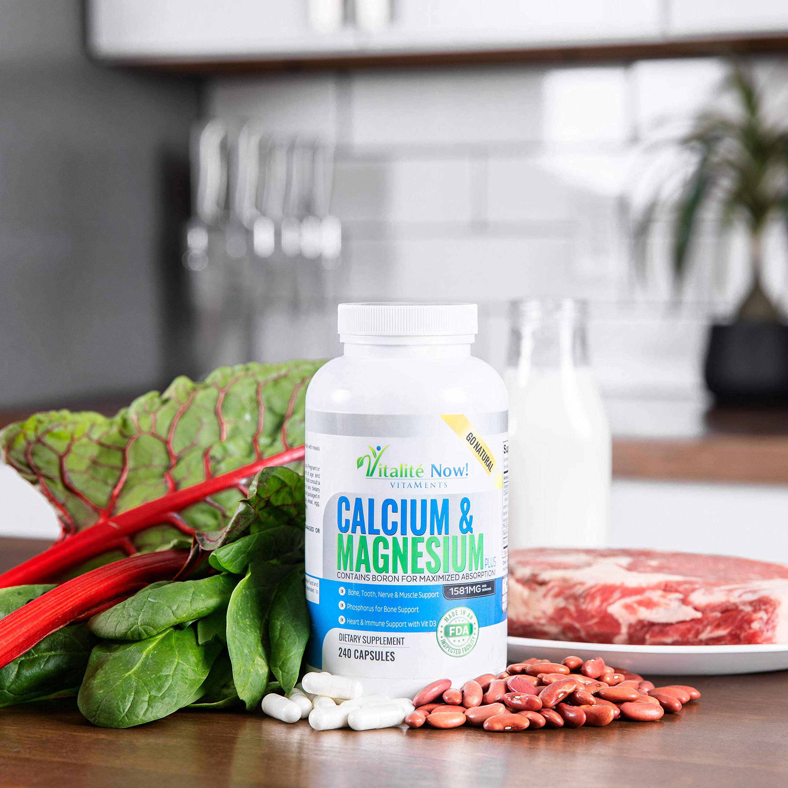 Vitalité Now! Calcium Magnesium Supplement 1000mg with Vitamin D — Amazon image 8