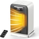 FLANUR Space Heater for Bedroom, Smart Electric Heater with WiFi and Voice Control, 12H Timer, 4 Modes, Thermostat, 1500W PTC Ceramic Indoor Heater, 36dB Quiet Heating for Home Office, 1Pack Black