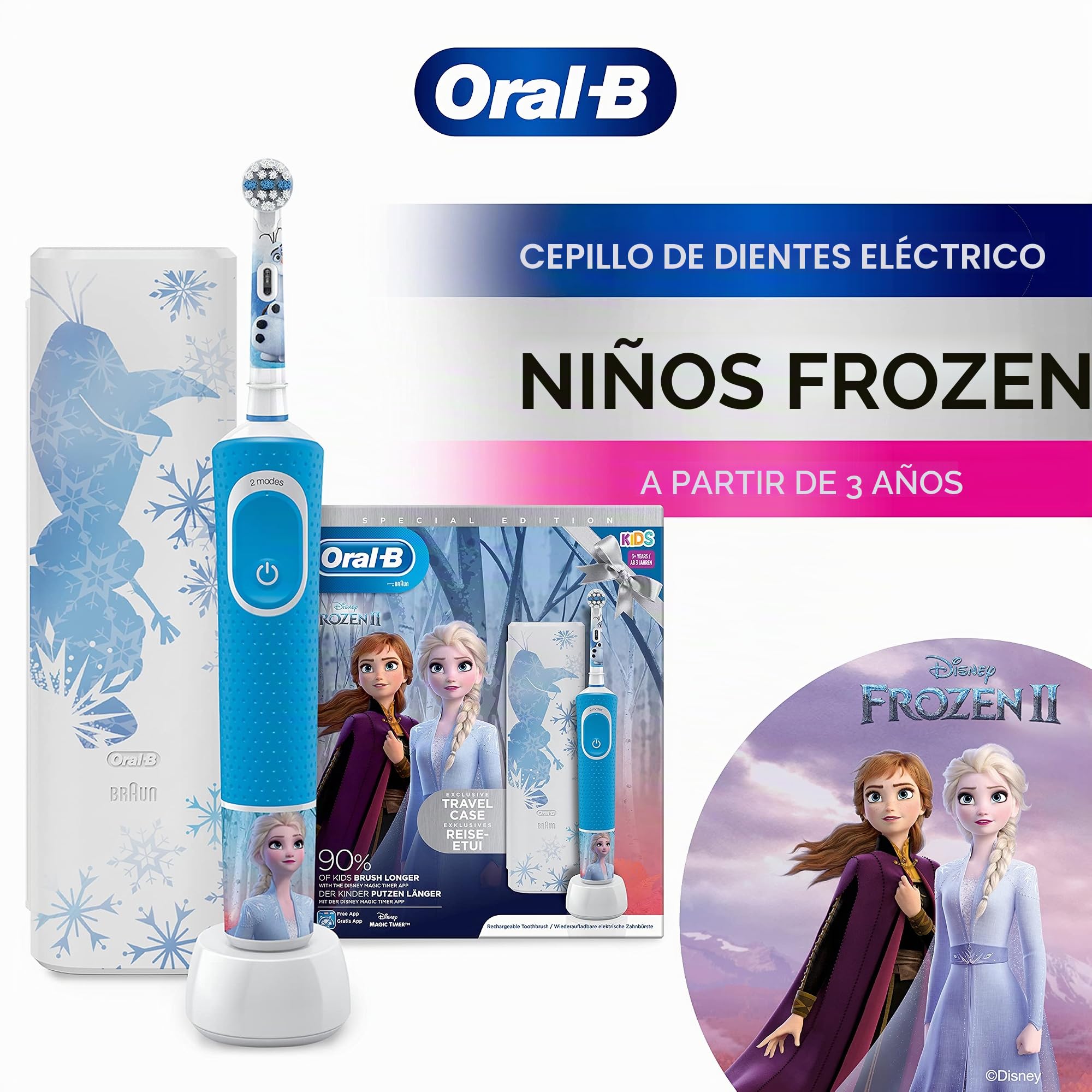 Oral-B Kids - Cepillo de dientes eléctrico de Frozen 2