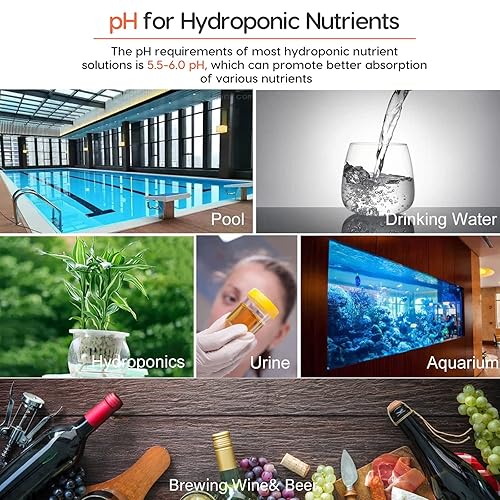 Miniatura 5 de Petiddy Medidor de pH para hidroponía de agua, bolígrafo digital de pH 0.01, tamaño de bolsillo de alta precisión con rango de medición de pH 0-14