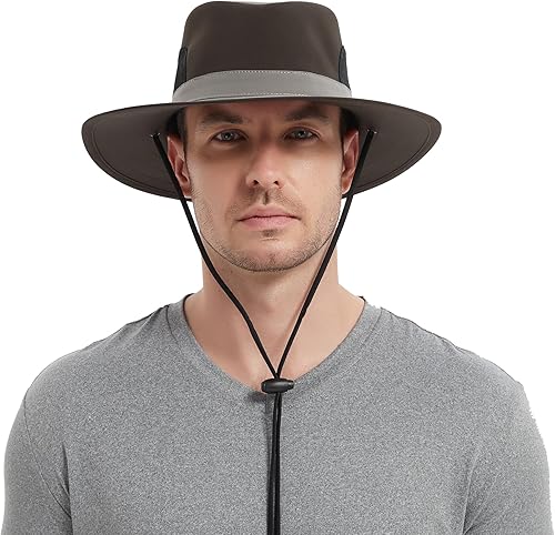 Miniatura 10 de KANUT SPORTS Marin Safari - Sombrero para el sol, tela repelente al agua, absorbe la humedad, secado rápido, malla de ala ancha, ventilación con