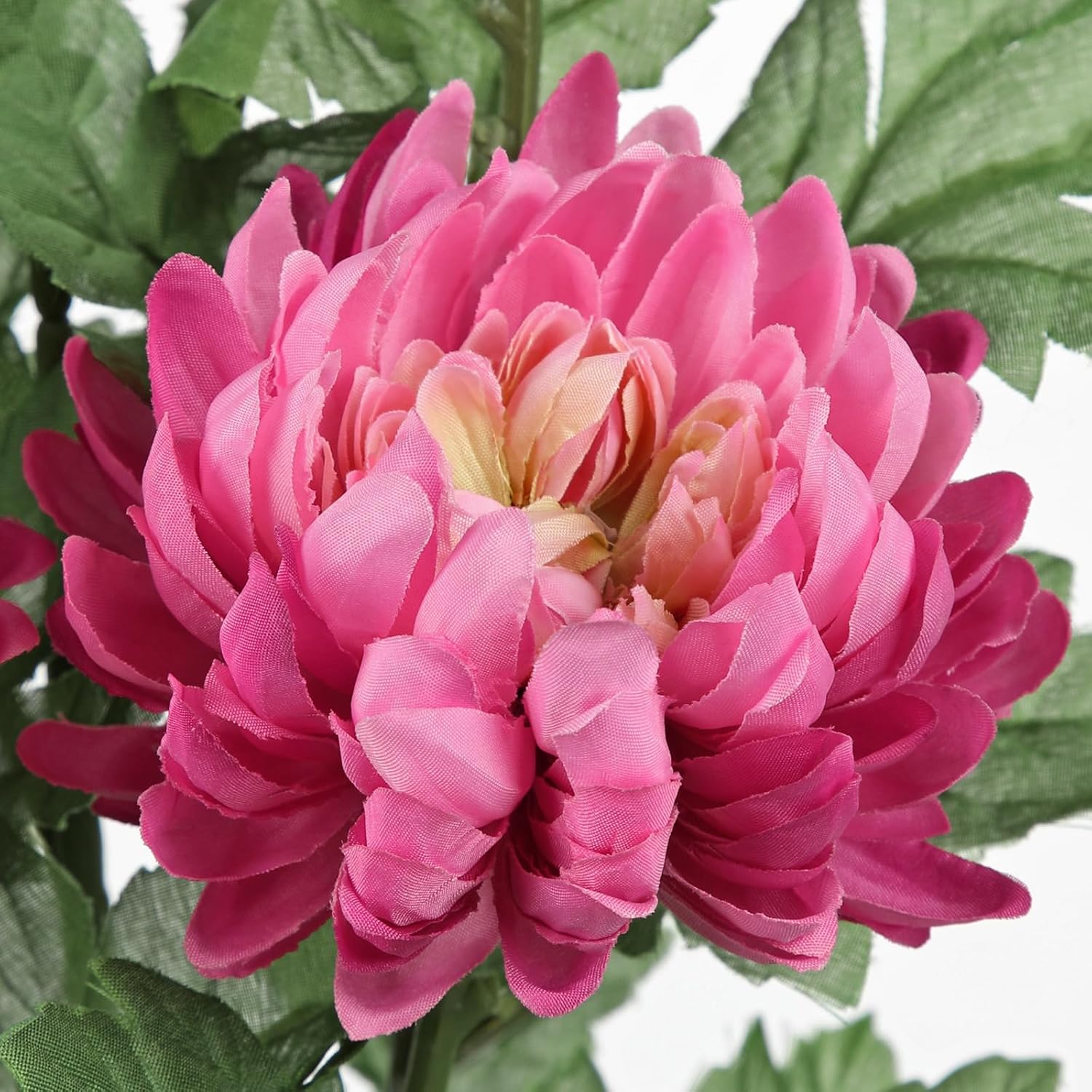 Hollyone 5Pcs Fake Mums Flowers Pink Artificial Chrysanthemum Flowers Silk 22.8inch Long Stem Floral Arrangements Bouquets Faux Spider Mum Flower Pincushion Flower Bush Spring Home Decor - Image 2