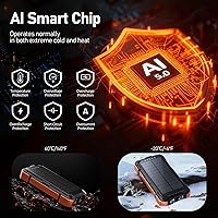 Vista 8 de ERRBBIC Cargador solar de batería 49800mAh, cargador portátil de 22.5W, carga inalámbrica de 15W, cargador de panel solar, cuatro cables 2-Naranja