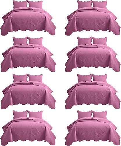 Vista 95 de IR Imperial Rooms Juego de ropa de cama Twin Quilt (68" x 86") – Paquete a granel de 10 al por mayor para hoteles, dormitorios de invitados y Beige