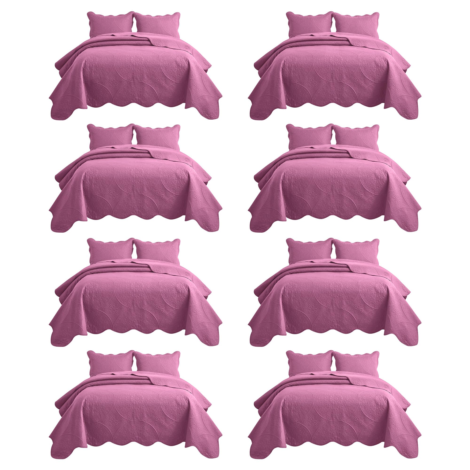 IR Imperial Rooms King Quilt Purple Floral 8 Pack for Hotel Guest Bedroom