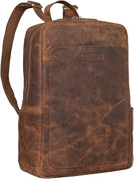 STILORD "Xander" Style Conscious Backpack with Laptop Compartment 15.6 Inch Leather Large Vintage Backpack Vintage Men's Leather Backpack Ladies Messenger Backpack ColourAvani - Brown