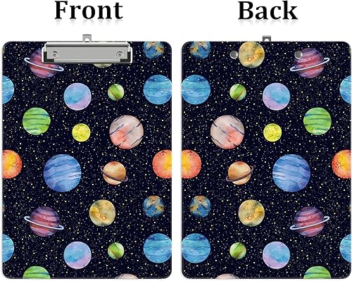 Miniatura 3 de Portapapeles de plástico A4, bonito tablero de clip, tamaño de letra Stardard, 9 x 12.5 pulgadas, decoración de oficina para estudiantes, mujeres,