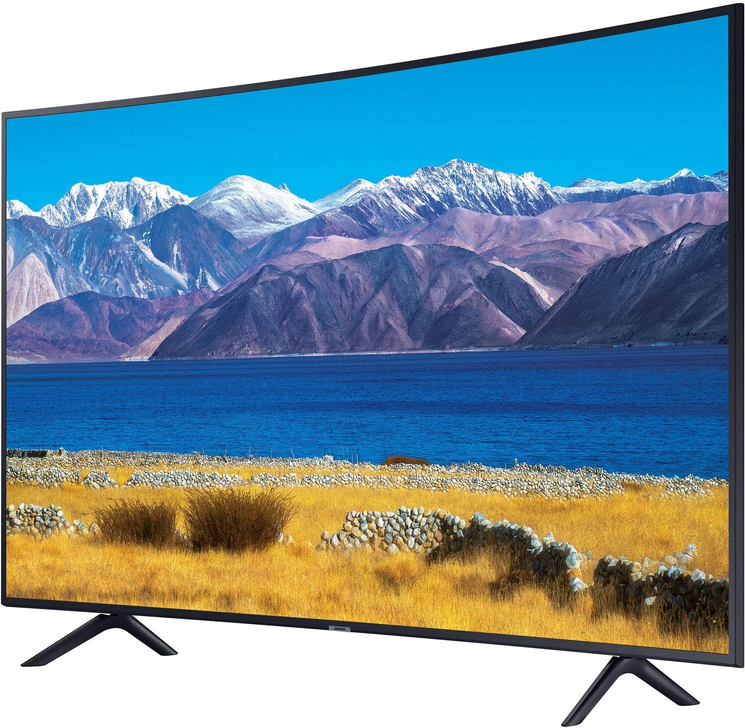 Front view of the Samsung UN65TU8300 65-inch 4K UHD Smart Curved TV