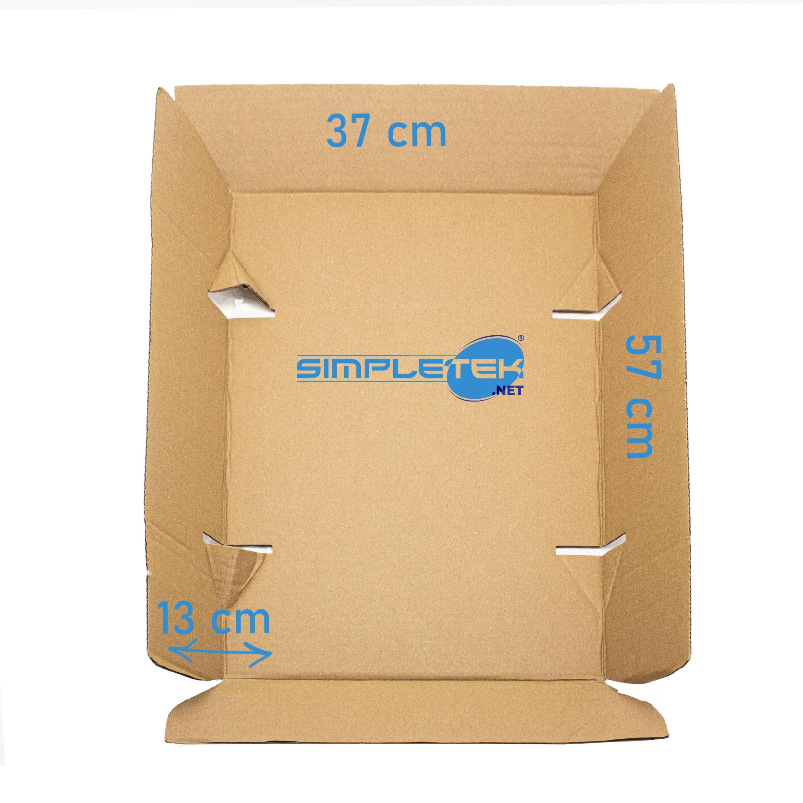 SIMPLETEK - Boîte en carton avec film intérieur pour ordinateur portable, mini PC et accessoires | Emballage de protection suspension | 57 x 37 x 13 cm