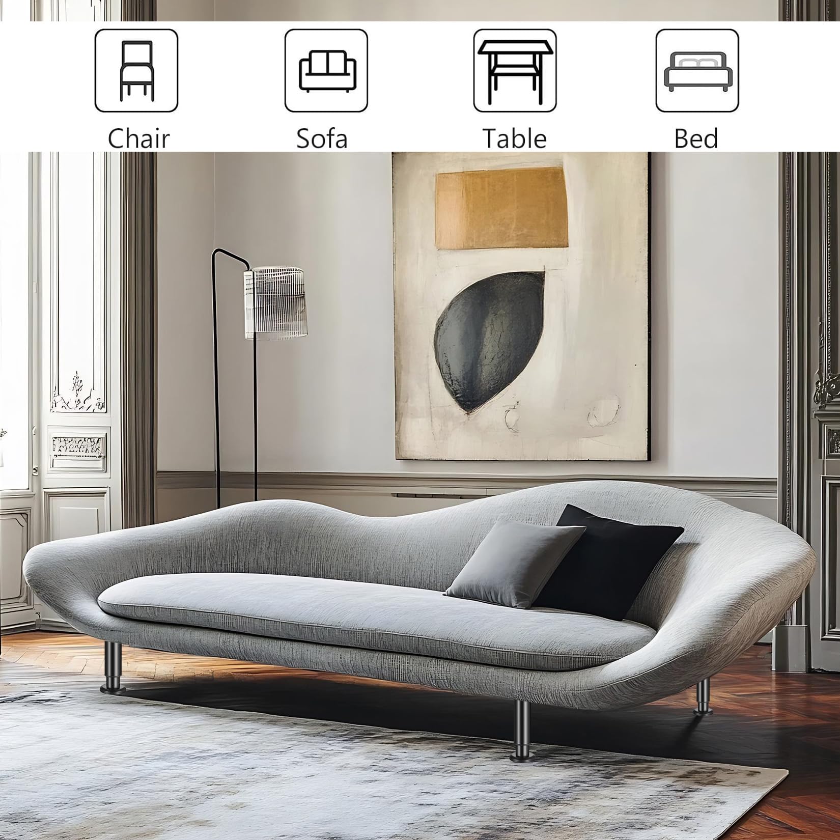 4 szt. nóżki meblowe z regulacją wysokości 12-18 cm, regulowane nóżki meblowe, nogi poziomujące, nogi do mebli stół krzesło sofa rozkładana szafka półki na sofy