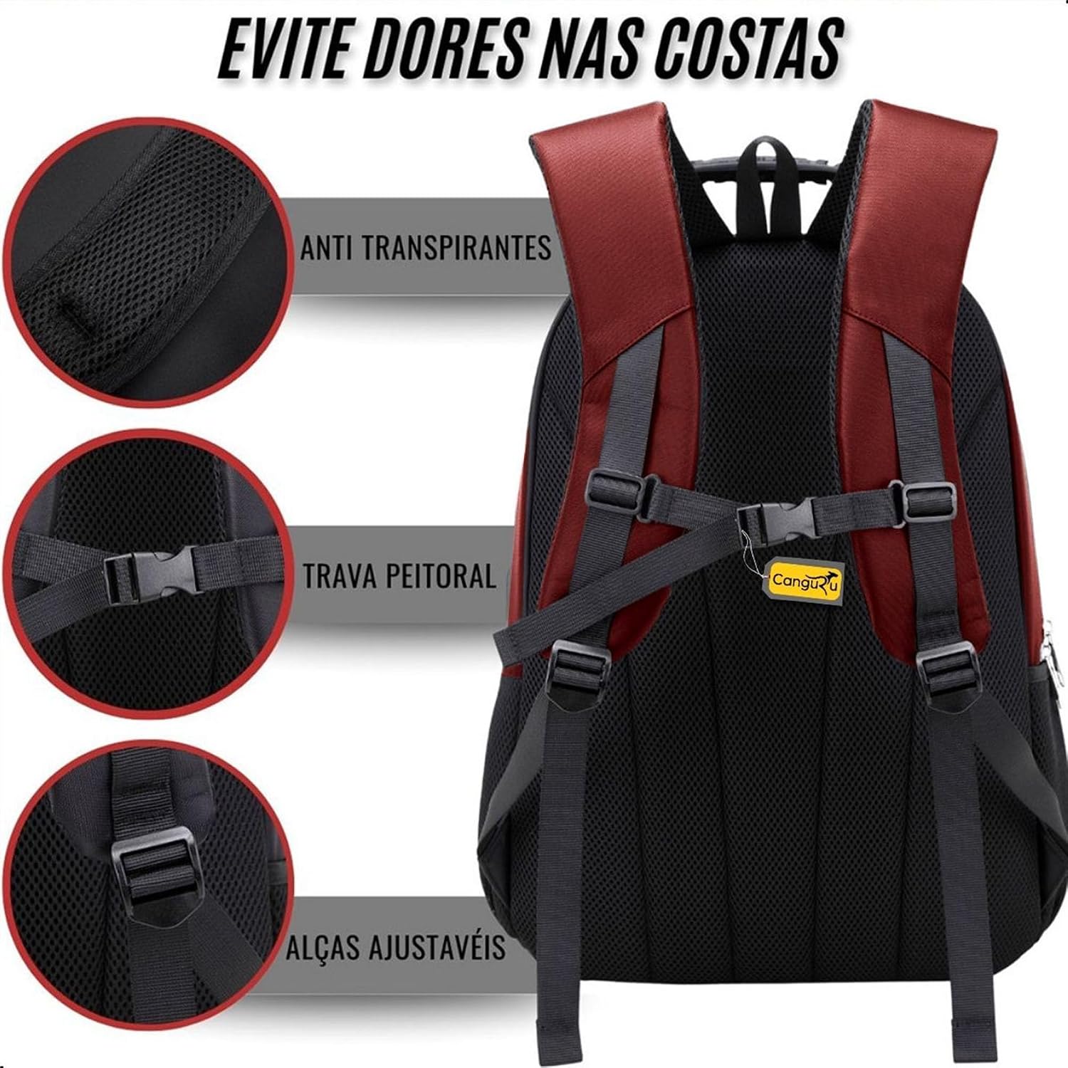 Mochila Masculina Feminina Saída USB e Fone Semi Impermeável Cabo de Aço Notebook Escola Faculdade Viagem Mochila Masculina Feminina Saída USB e Fone Semi Impermeável Cabo de Aço Notebook Escola Faculdade Viagem