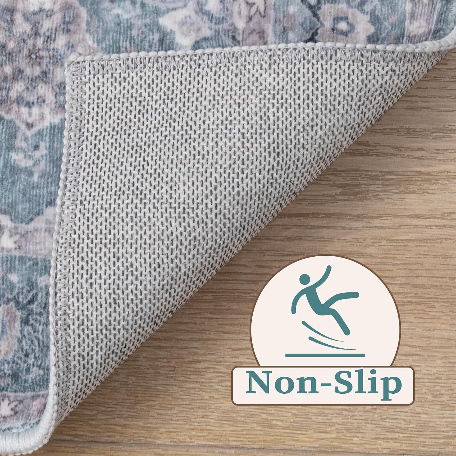  2x3 Washable Non Slip Floral Boho Small Area Rug for Entryway thumbnail