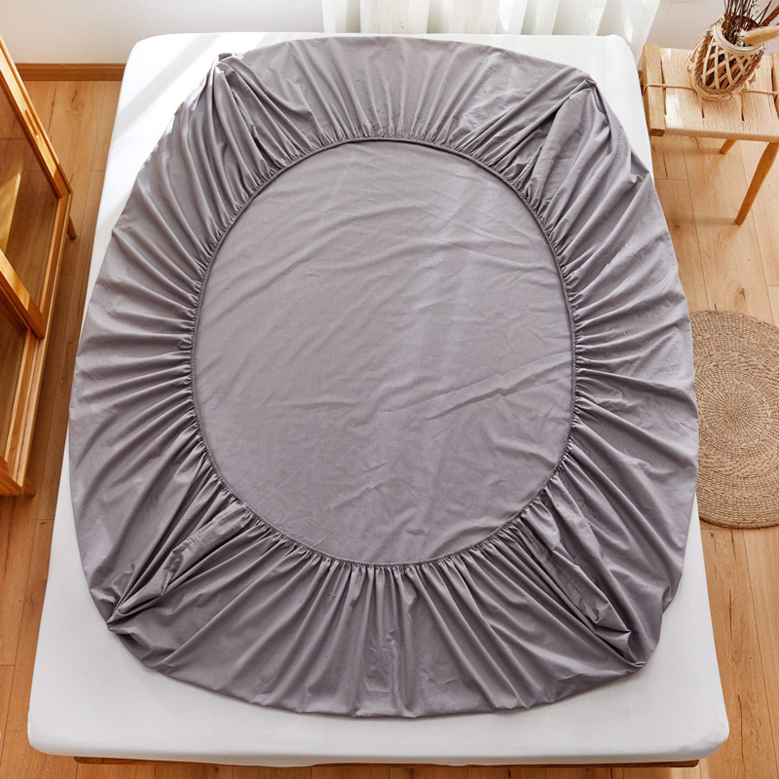 Podwójne Prześcieradło Bawełniane Prześcieradło 180X200 + 30Cm Prześcieradła, 100% Długoodcinkowych Bawełnianych Prześcieradeł, Luksusowe Satynowe Prześcieradła (100% Bawełniane Bardzo Głębokie Prześ