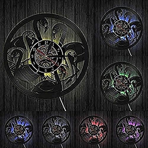 Miniatura 6 de Wall Clock Ostrich Family Wall Art Nursery Wall Clock Africa Ostrich Vinyl Record Wall Clock Animal Camel Bird Home Decor Wall Watch Dia 30cm Clock