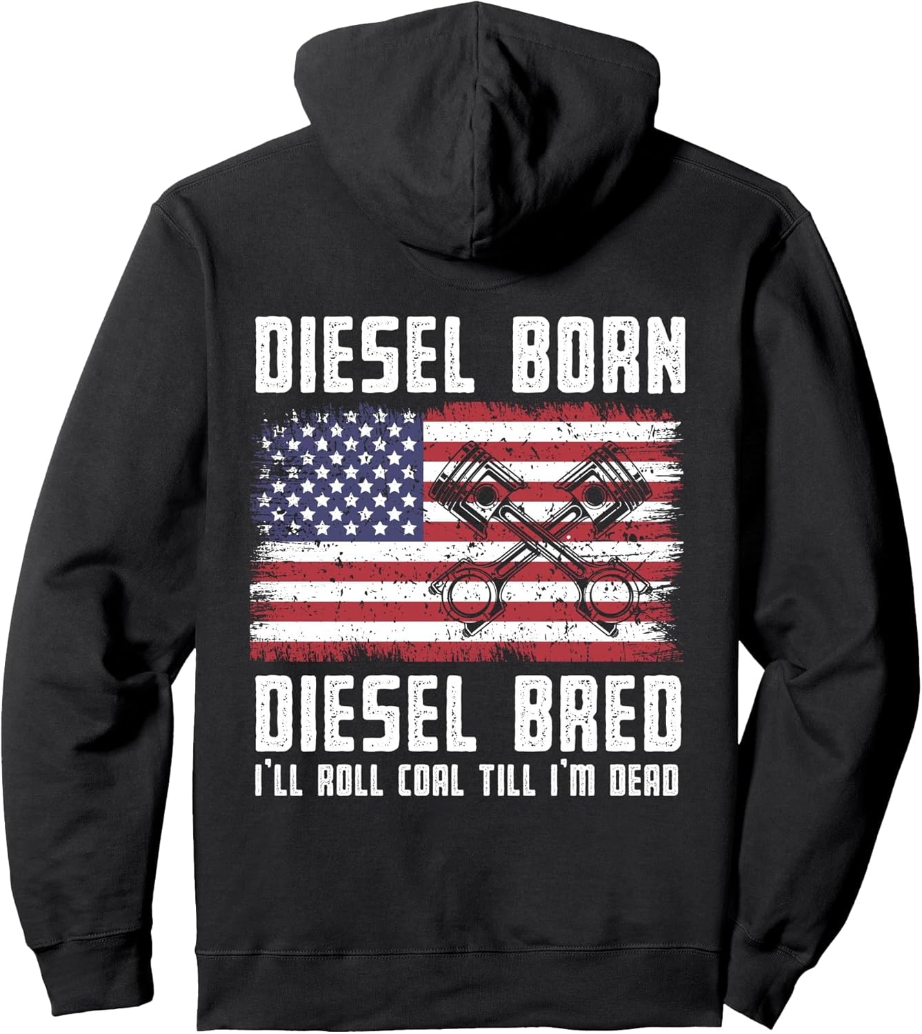Vintage Mechanic USA Diesel Born Diesel Mechanic Roll Coal Pullover Hoodie