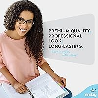 Vista 8 de 8 separadores para carpetas de 3 anillas, separadores de carpetas de índice estándar, separadores de plástico multicolor con pestañas insertables