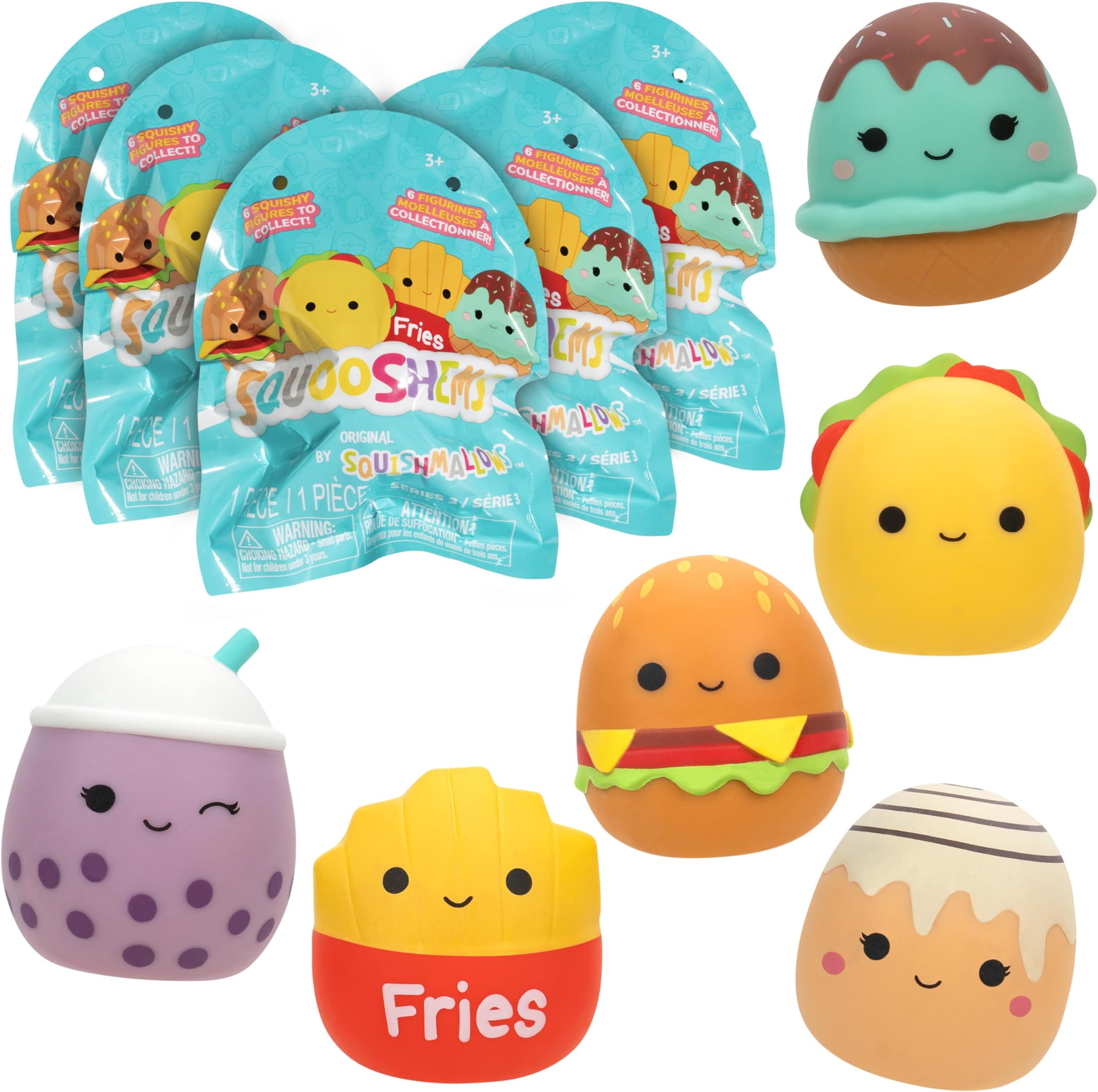 Squishmallows Squooshems: Food Series 5-Pack - Official Jazwares - Collectible Mini Squishy Squeezable Toy Mystery Blind Bag - Styles May Vary, Duplicates Possible - Gift for Kids, Girls & Boys