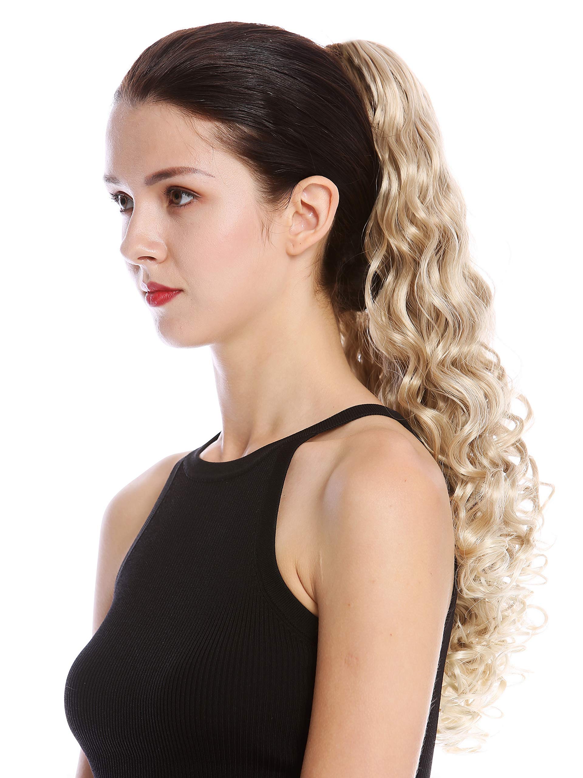 WIG ME UP - 19AXL-V-15BT613 Ponytail Hairpiece Extensions very long voluminous curled curls dark blond platinum highlights tips 20inch - Image 3