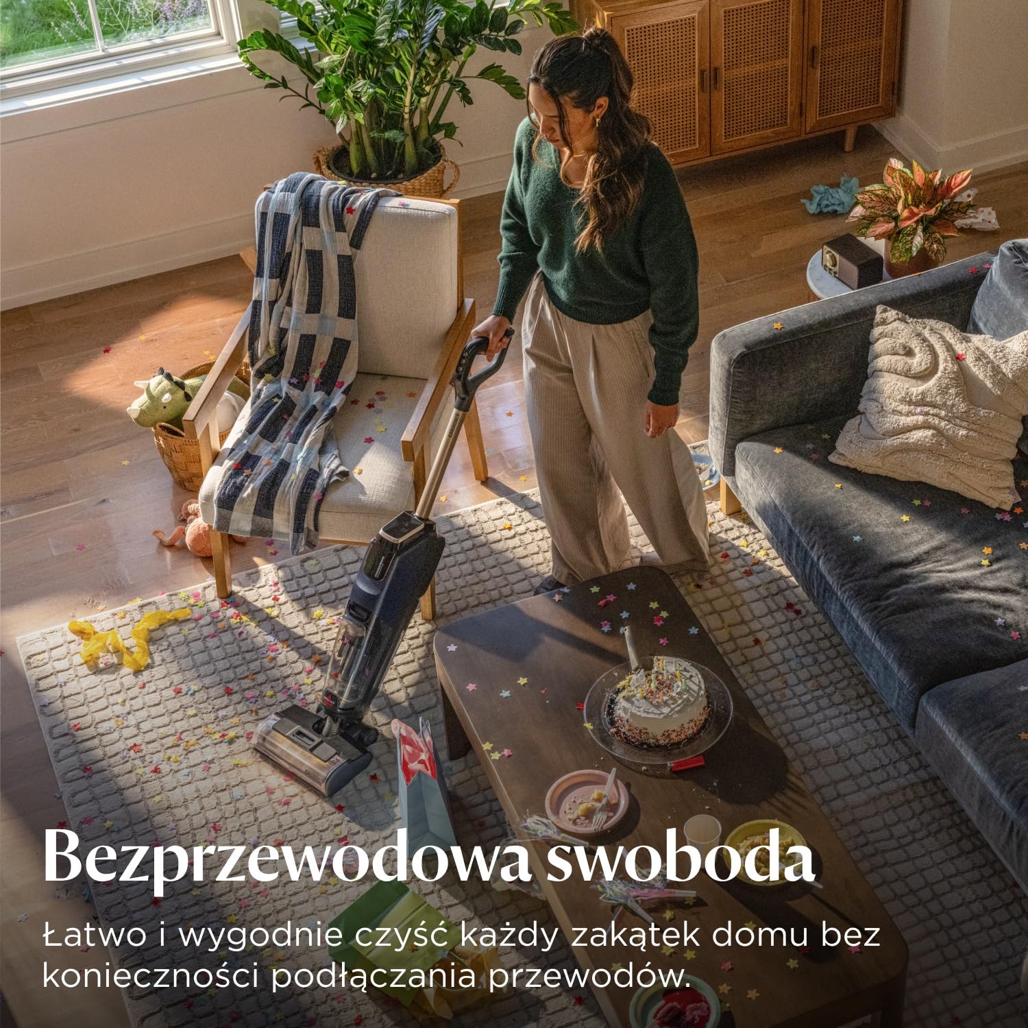 BISSELL CrossWave HydroScrub Odkurzacz Bezprzewodowy Mokro i Sucho 4283N | Do czyszczenia na mokro i sucho, 45 min pracy, z funkcją czyszczenia przy krawędziach, lampy LED