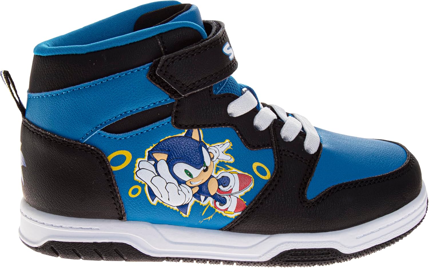 Josmo Sonic The Hedgehog High Top Sneakers for Boys - Sonic Sneaker Ankle Hightops Lightweight Breathable Casual Shoes (Sizes: 11-13 Little Kids / 1-3 Big Kids)
