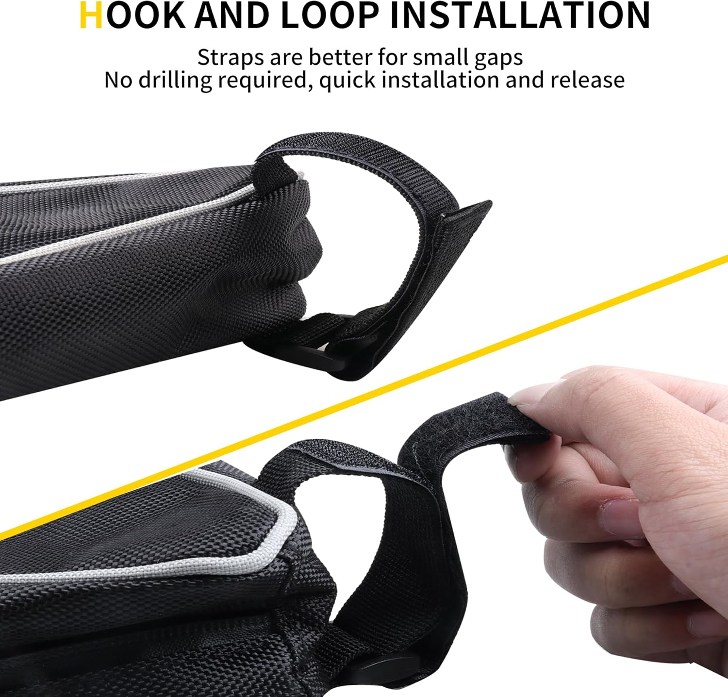 UTV Roll Bar Triangle Storage Bags Waterproof Compatible with Polaris RZR Ranger UTVs, Road and Mountain Bikes Accessories, UTV Tool Bag, 1.75"-2" Roof Roll Cage Organizer, 1 Pack