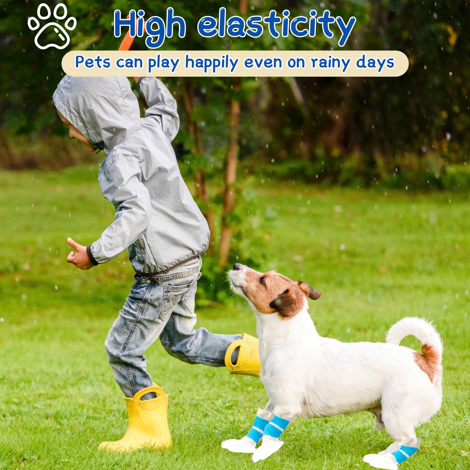 ZOCONE 24 Pcs Disposable Dog Shoes - Waterproof Socks For Injured Paws, Stop Licking, Size L