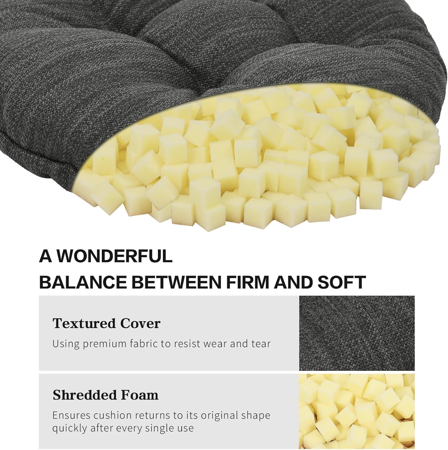 baibu Set of 2 Stool Covers Round, Super Soft Round Bar Stool Cushion Covers Seat Cushion - 2 Cushions Only (Black,13" (33cm))