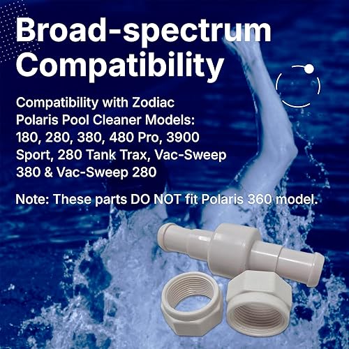 Miniatura 3 de Paquete de 3 rodamientos giratorios para manguera de piscina + 6 tuercas de manguera de repuesto para Polaris 180 280 380 limpiadores de piscina D20