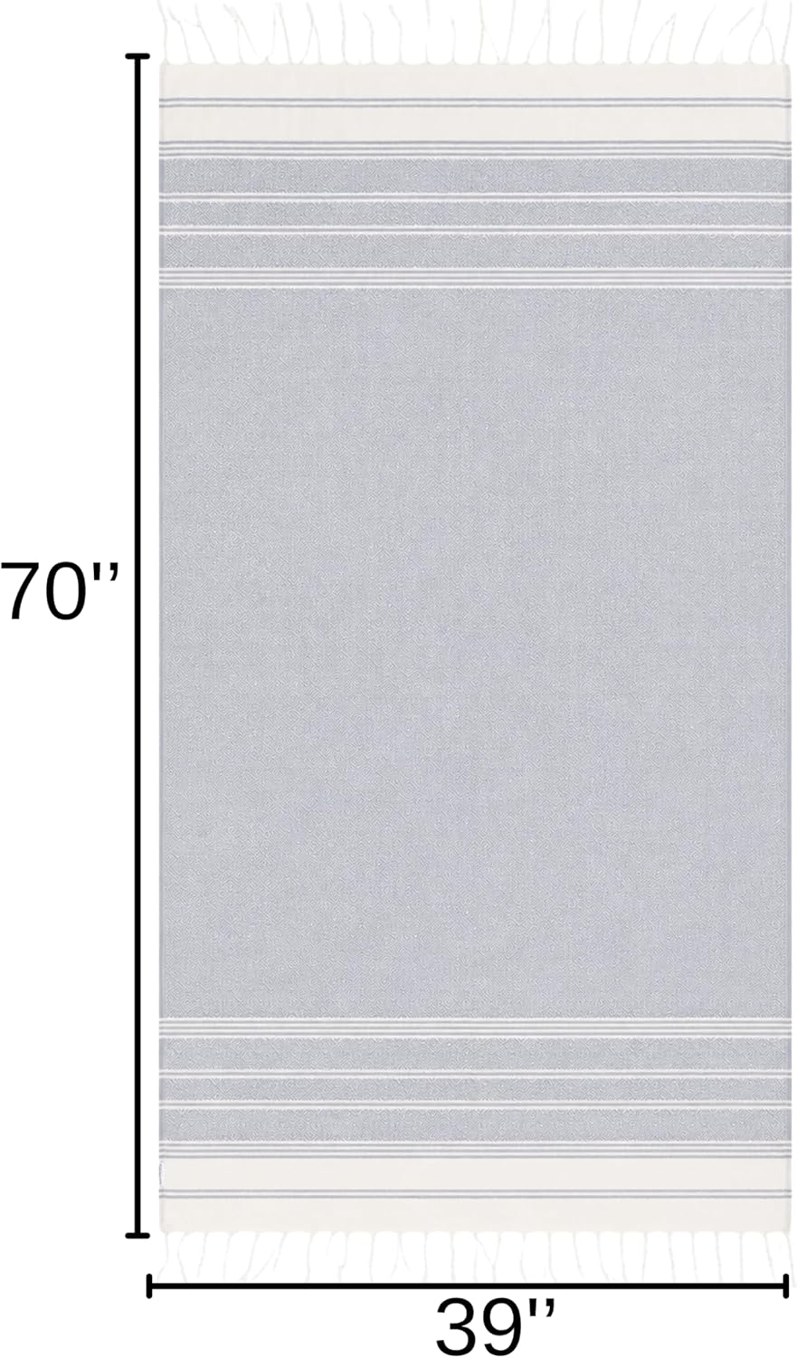La'Venti Home Turkish Beach Towel - Light Gray Diamond Pattern, Sand Free, 100% Turkish Cotton, Oeko-TEX Certified, Quick Dry, Lightweight Oversized Travel Towel - 39x71 Inch image 4