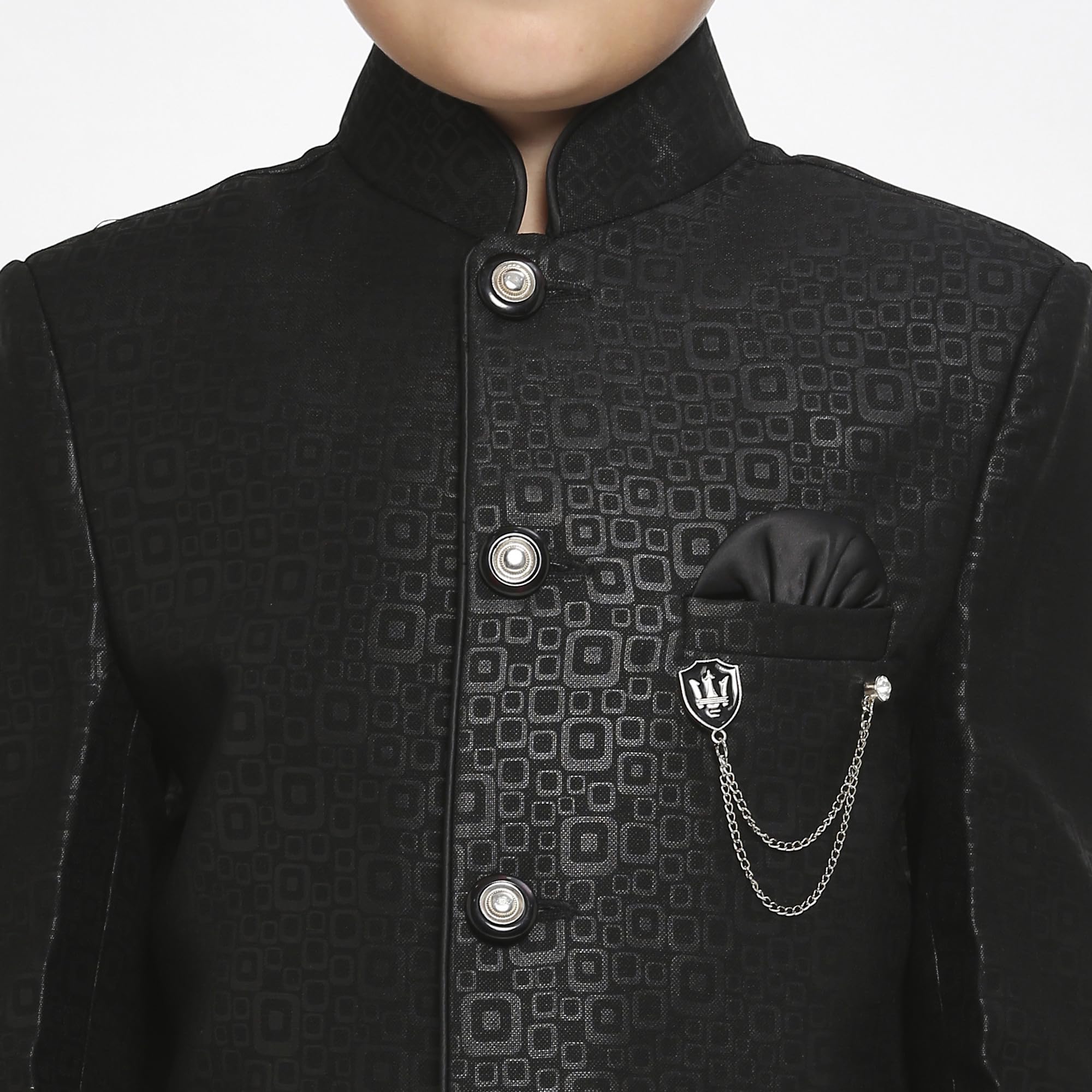 KIDS ISLAND Boys 2Pc Black Designer Jodhpuri | KI_028_5182_BLK_12 1