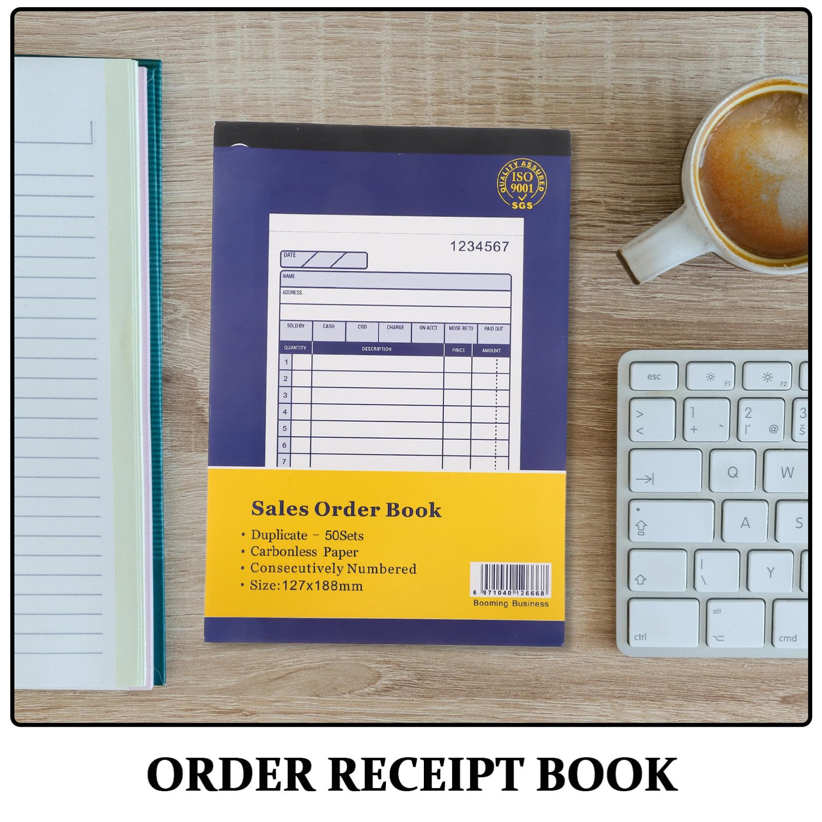 GALPADA Carnet de Commandes en Deux Parties 2 Volets Bloc-Notes 5 Exemplaires Registre de Gestion des Reçus pour Petites Entreprises Suivi des Factures et Commandes Usage Commerce et