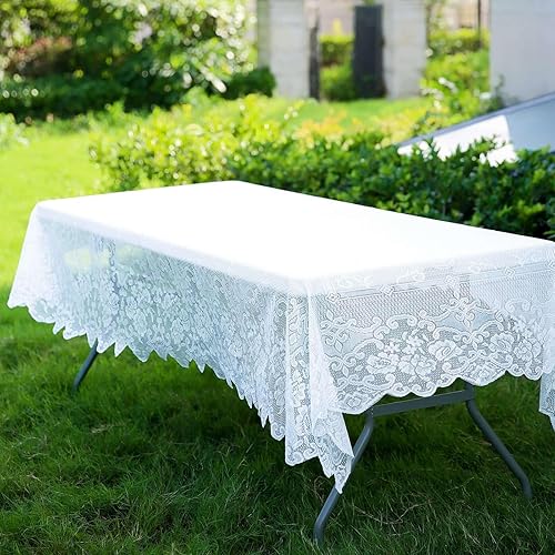 Miniatura 6 de Efavormart Jolly Good - Camino de mesa de encaje de alta calidad para bodas, fiestas de cumpleaños, banquetes, decoración, ajuste rectangular y mesa