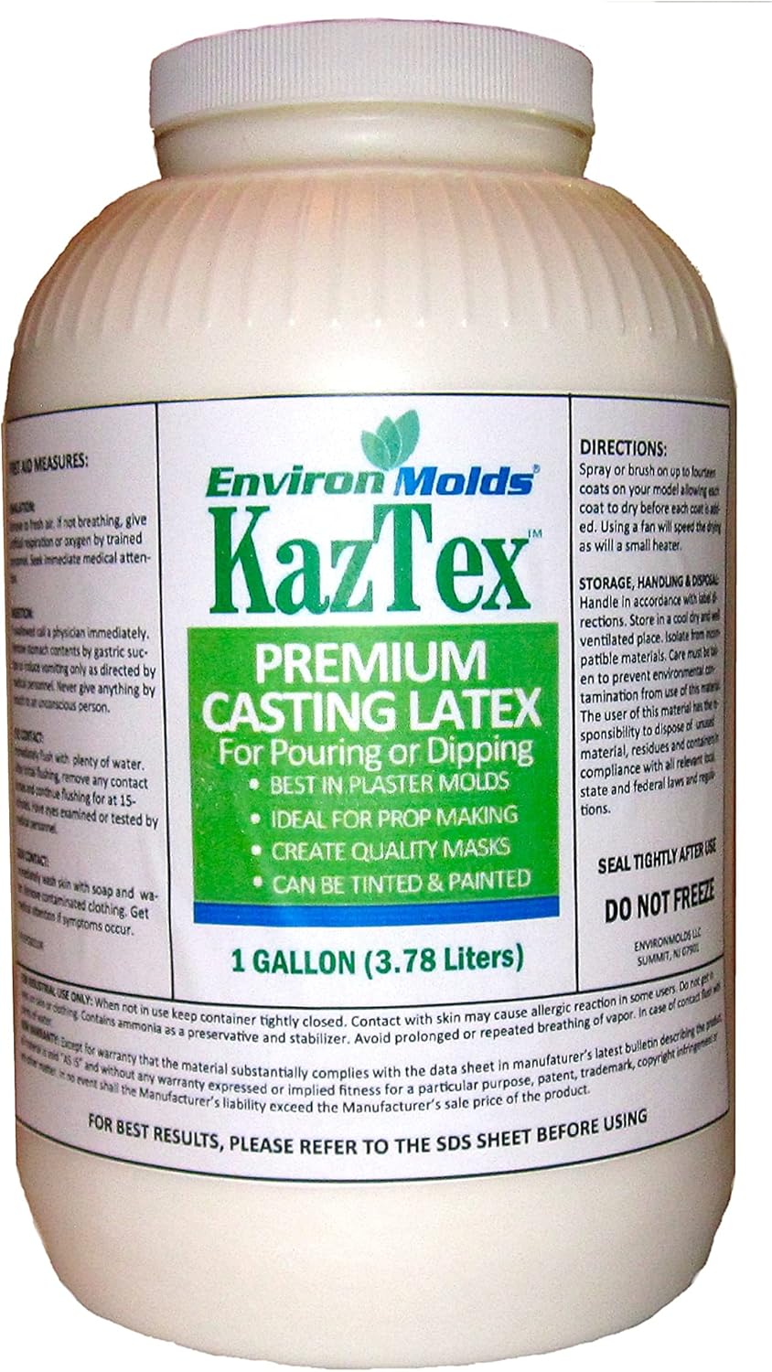Premium KazTex Latex Casting Rubber 1 Gallon - for Mask Making - Prop Making - Dip Molding