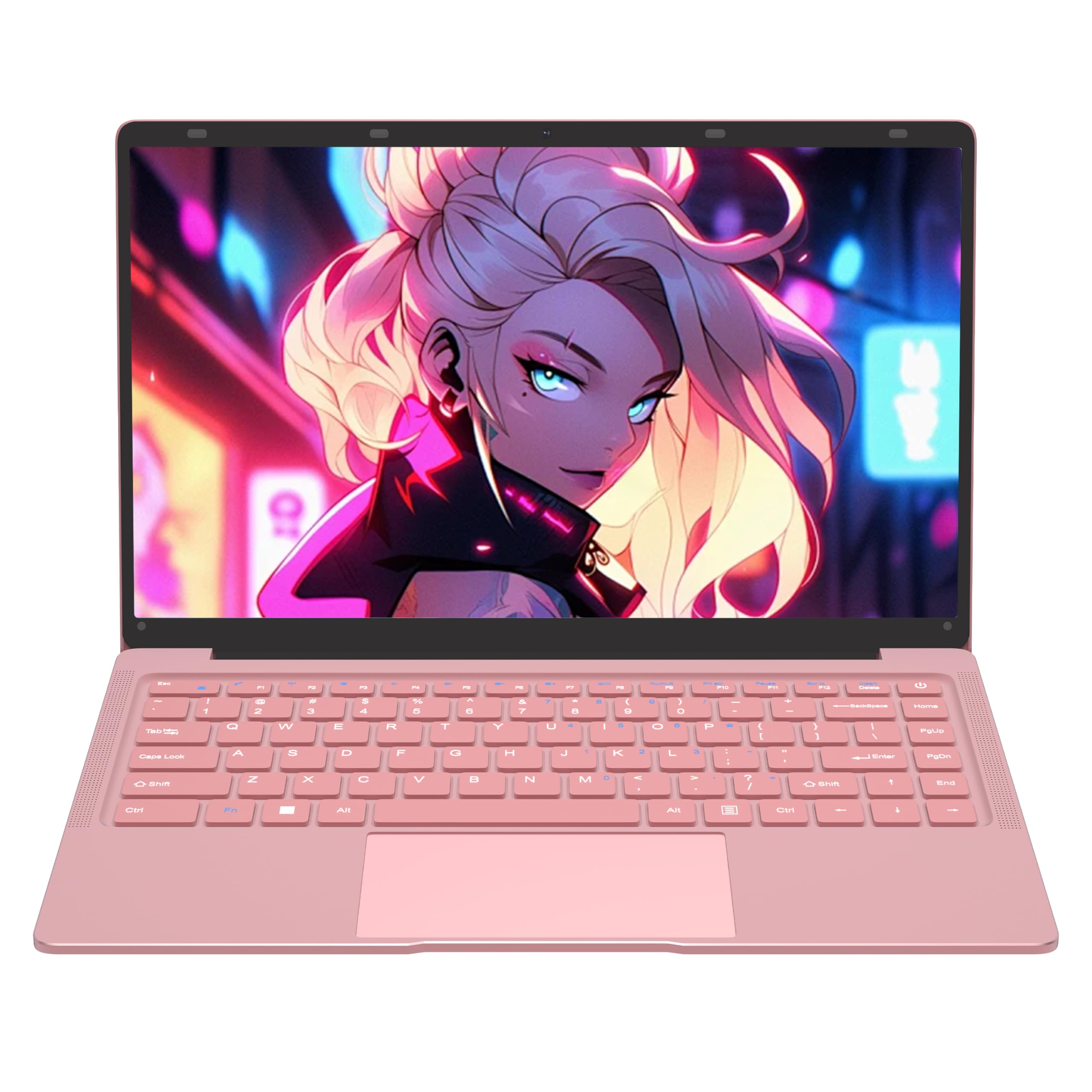 Amita 14 Inch Lightweight Laptop for Everyday Use, Full HD Display, 8GB Memory & 512GB Storage, Pink Portable Notebook for Study, Home and Travel — view 7