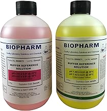 pH Buffer Calibration Solution Kit 2-Pack — one pH 4.00 (red) and one pH 7.00 (Yellow), Each 500 mL (1.06 Pint) — NIST Traceable Reference Standards for All pH Meters