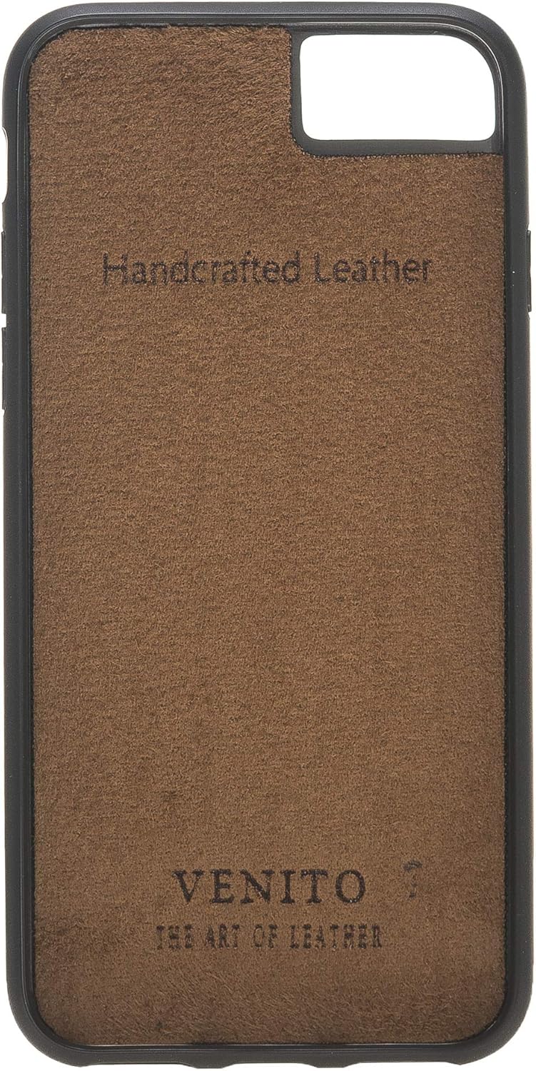 Buy 1 get 1 🔥 Venito Lucca Leather Case Compatible with iPhone SE 2020 iPhone 8 and iPhone 7 – Extra Secure with Padded Back Cover - Black