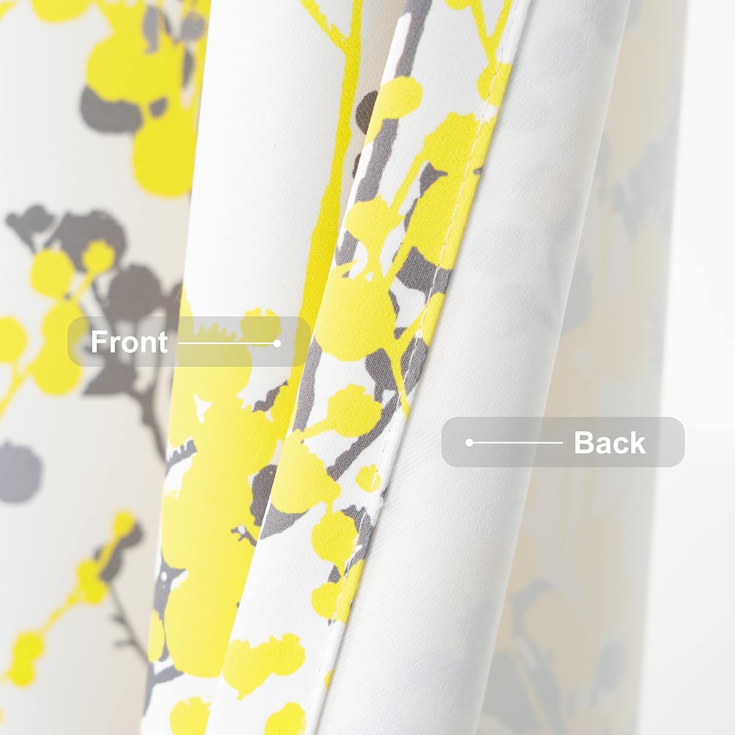 DriftAway Abstract Floral Yellow Curtains for Living Room Bedroom Kitchen Ink and Ivy 78 Inches Long Botanical Room Darkening Window Drapes Grommet Top 1 Panel