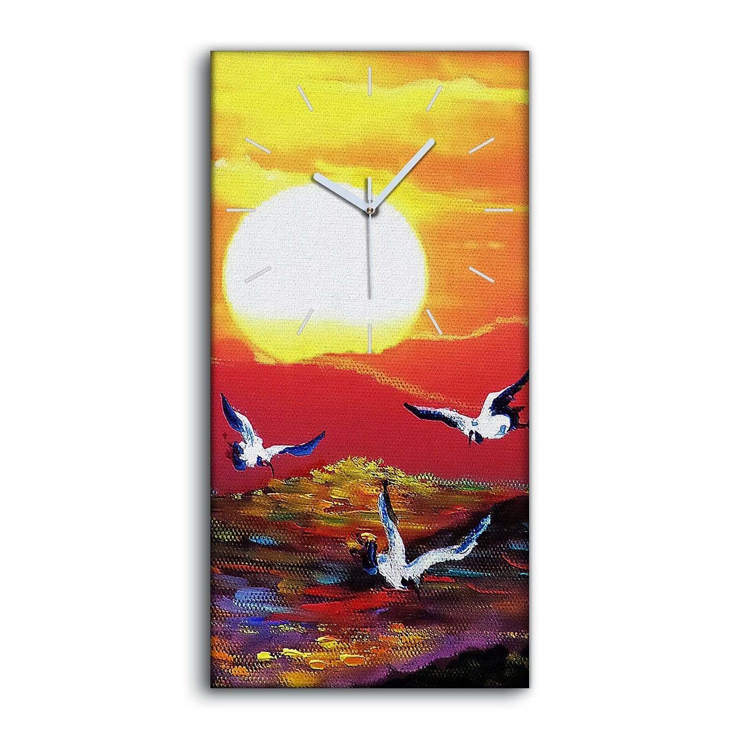 Horloge sur Toile Lever de Soleil Art Mural Salon Image Moderne