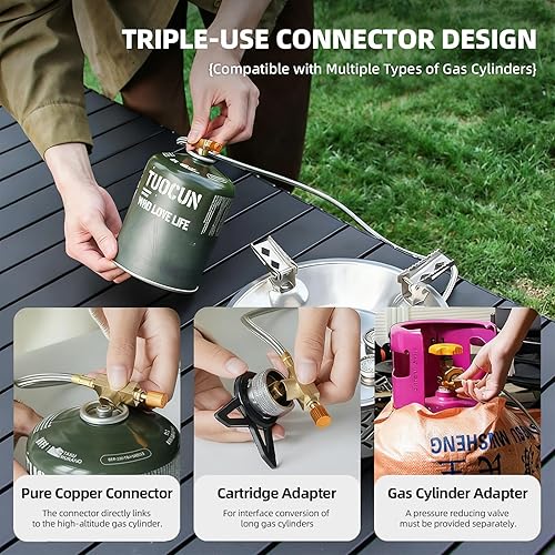 Miniatura 4 de Estufa portátil de camping ligera estufa plegable para mochileros adecuada para acampar al aire libre, cocina, senderismo y picnic, 19800W, color